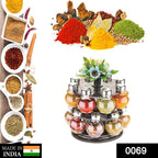 Plastic spice rack with spice jars