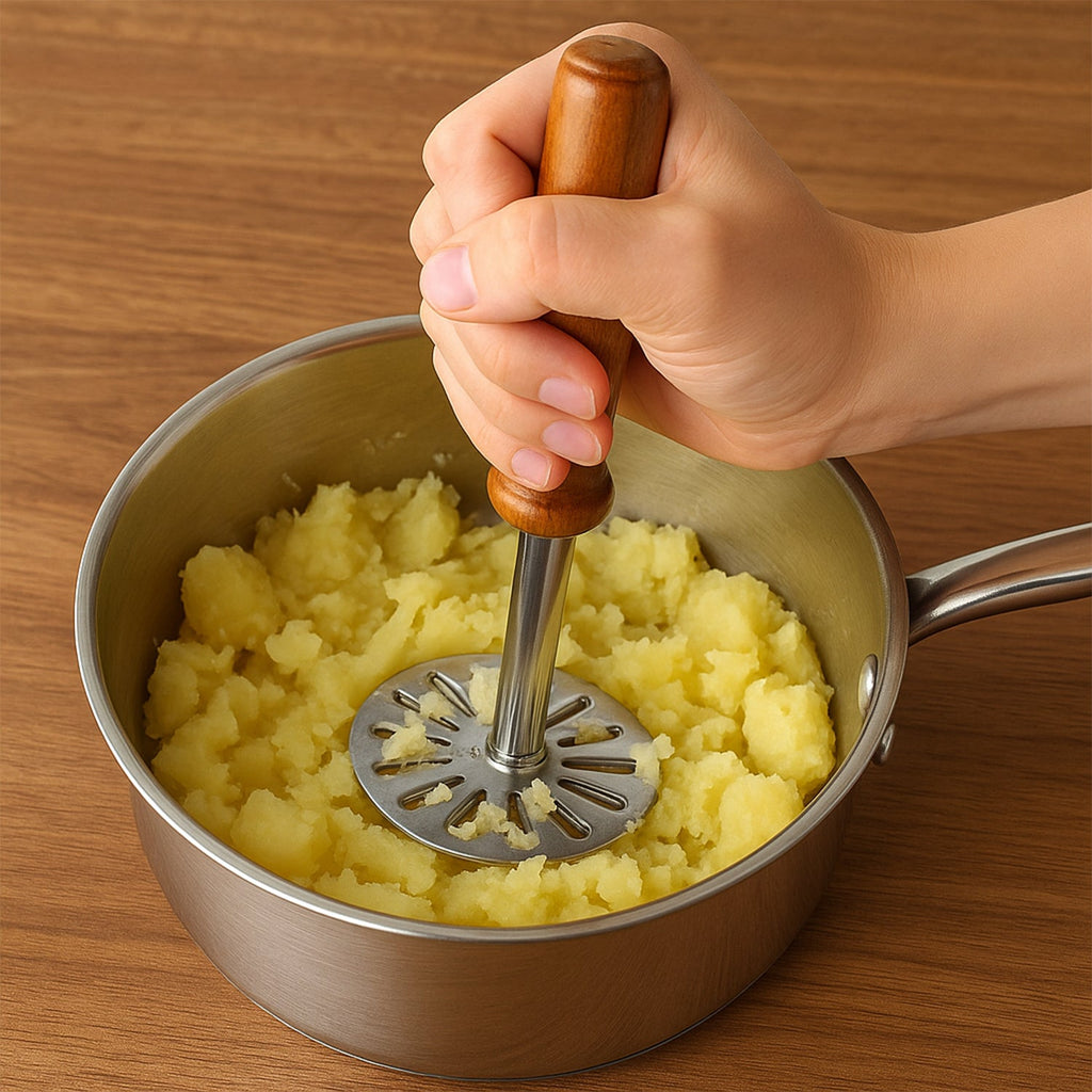 Paubhaji Masher used in all kinds of household and kitchen places for mashing and making paubhajis.