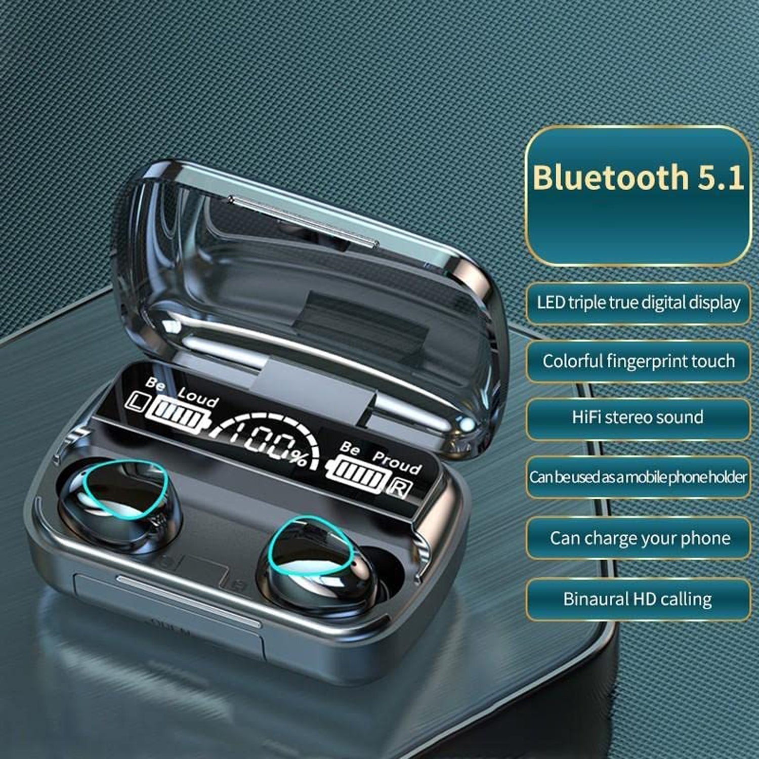 Wireless Bluetooth 5.0 In-Ear Earbuds – Mini Stereo with Mic
