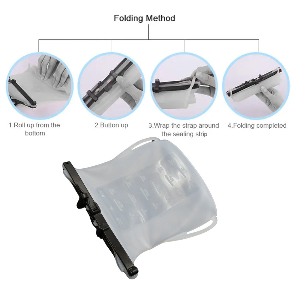 Reusable Silicone Food Storage Bag – Leakproof, Flat Bottom, Freezer & Microwave Safe, BPA-Free Snack & Sandwich Bag (1 Pc)