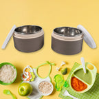 Ganesh Smart Stack 2-Layer Stainless Steel Leak-Proof Lunch Box for Office, School, Picnic