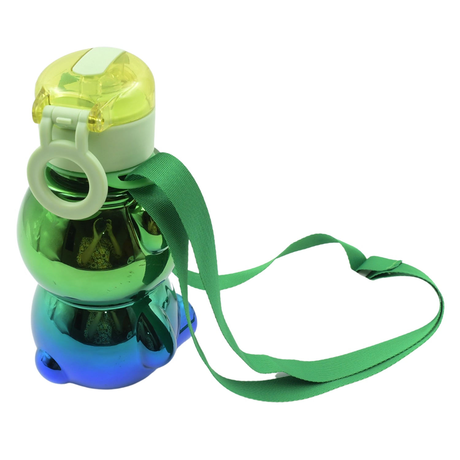 Cute Plastic Water Bottle with Strap & Stickers | Kids School Water Bottle with Straw (1 Pc)