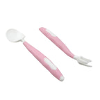 Silicone Bendable Kids Spoon & Fork Set – Toddler Self-Feeding Utensils (2 Pc Set)