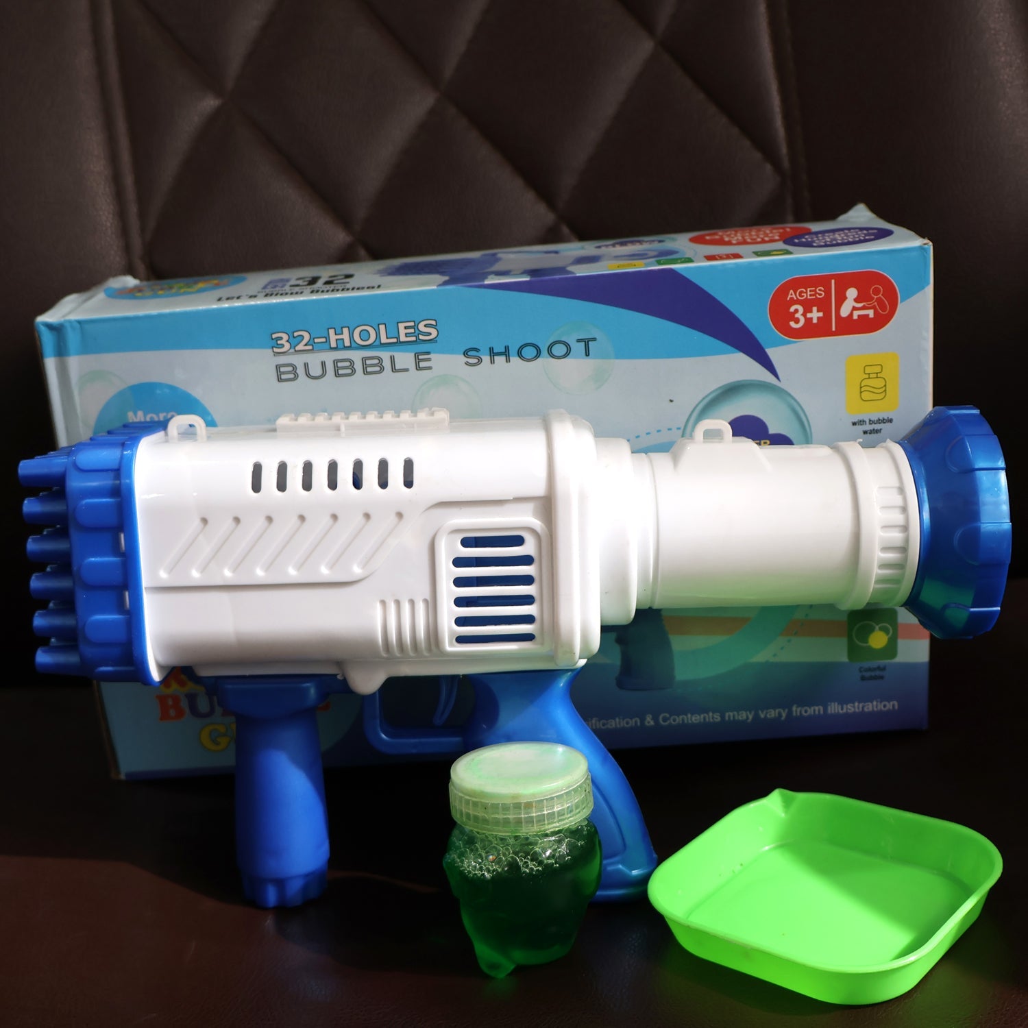 32 Holes Big Powerful Machine Bubble Gun Toys (1 Set)