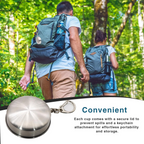 2 in 1 Camping Folding Cup with Keychain (1 Pc)