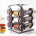 Spice jar Set - Food Grade Plastic 12pcs Spice jar (Brown Box)