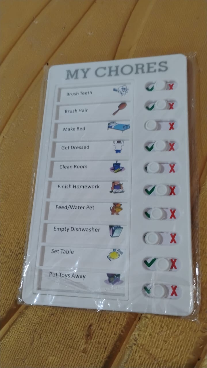 Portable My Chores Home Note Board Management Planning Memo Boards Reminding Time. (Size :- 20x12Cm)