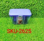 750ml square plastic storage box, ideal for organizing kitchen or craft supplies.