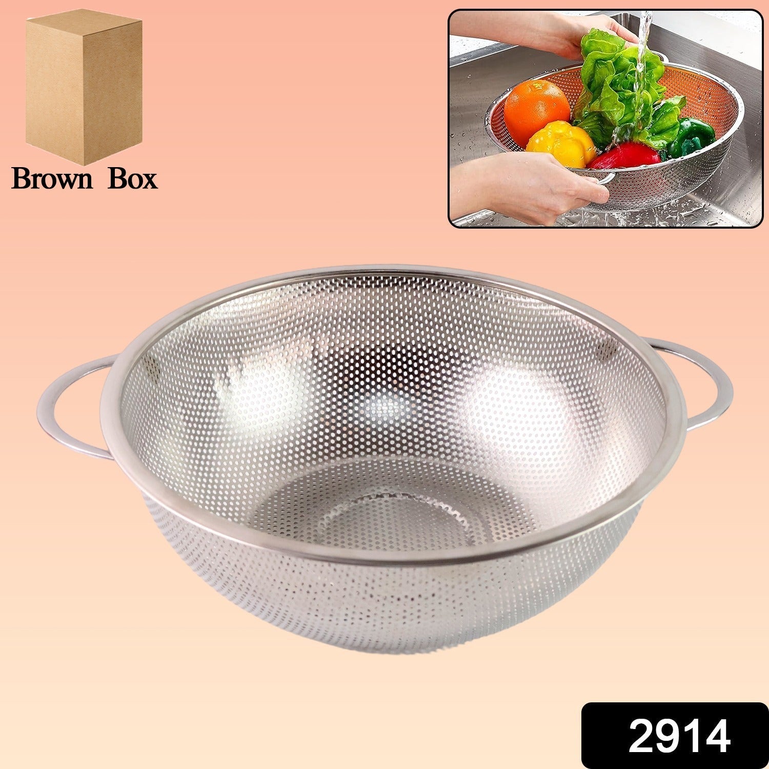Stainless Steel Rice Vegetables Washing Bowl Strainer Collapsible Strainer.