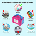 Portable electric balloon blower pump