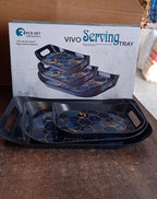 Premium Plastic Serving Tray (3 Pc)