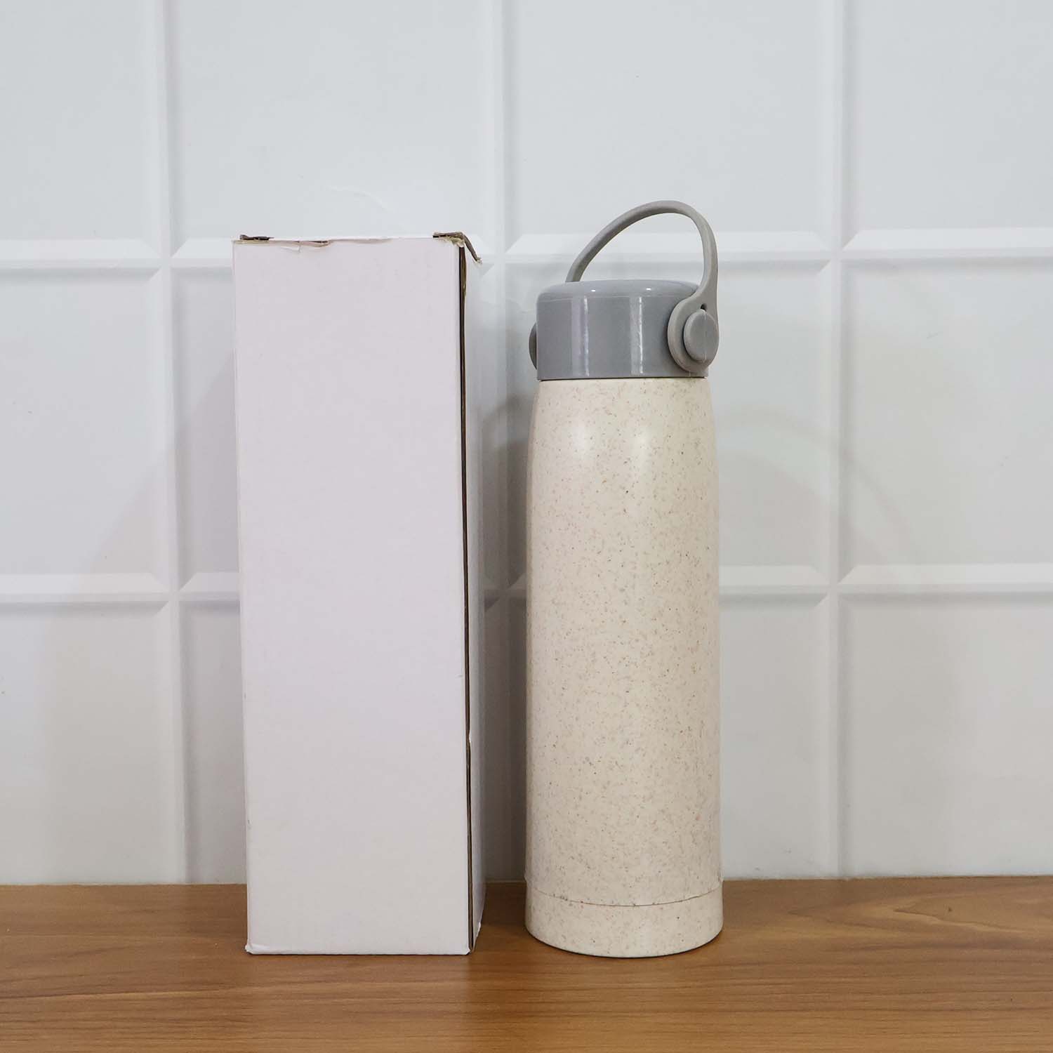 Creative Wheat Glass Water Bottle with Phone Holder (380ml, 80 Pc MOQ)