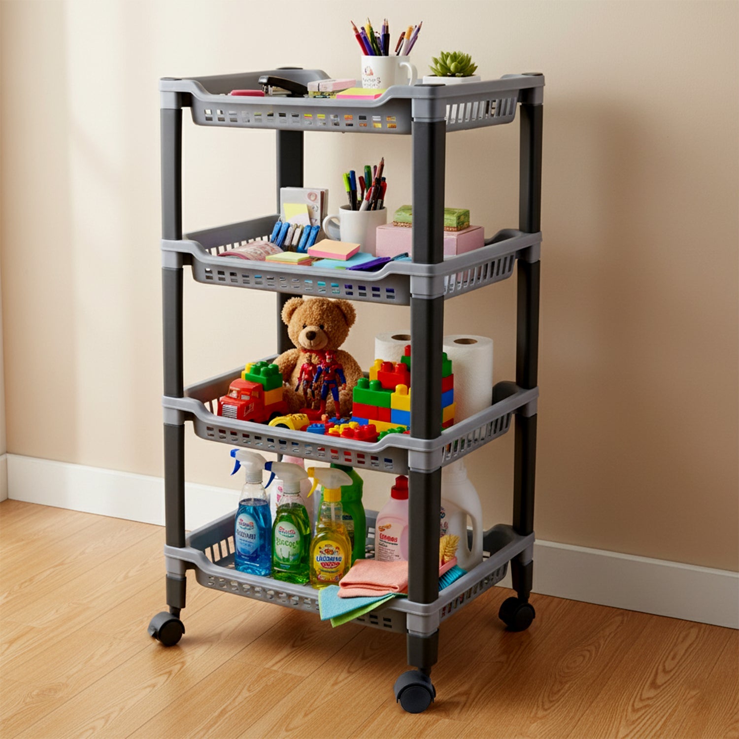Apex 4-Layer Big Multipurpose Plastic Storage Rack