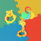 3 Pcs Set Colorful Animal Shape Baby Rattle Toy