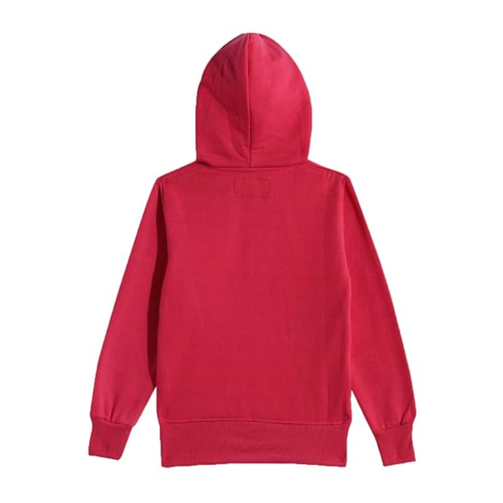 Girl's Cotton Dark Pink Hooded Sweatshirt