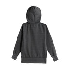 Girl's Cotton Dark Grey Hooded Sweatshirt