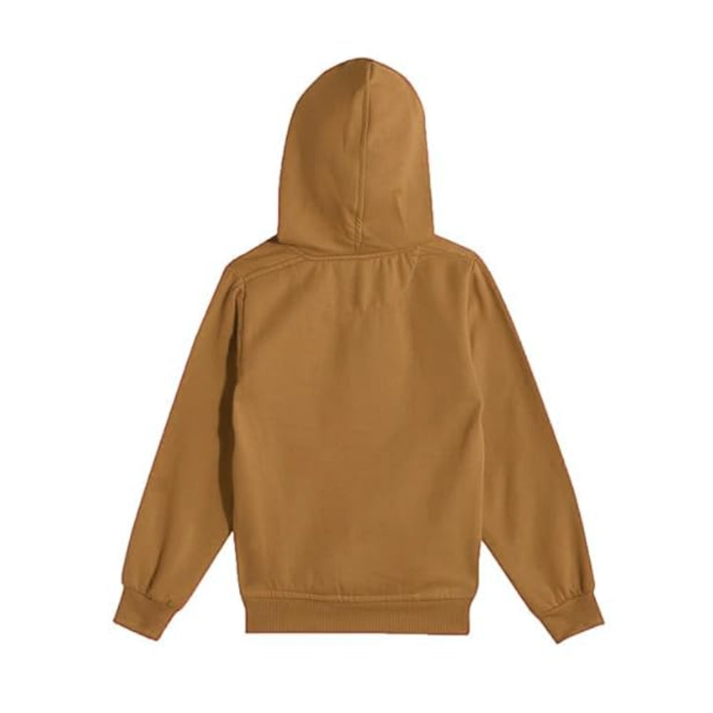 Girl's Cotton Light Beige Hooded Sweatshirt