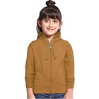 Girl's Cotton Light Beige Hooded Sweatshirt
