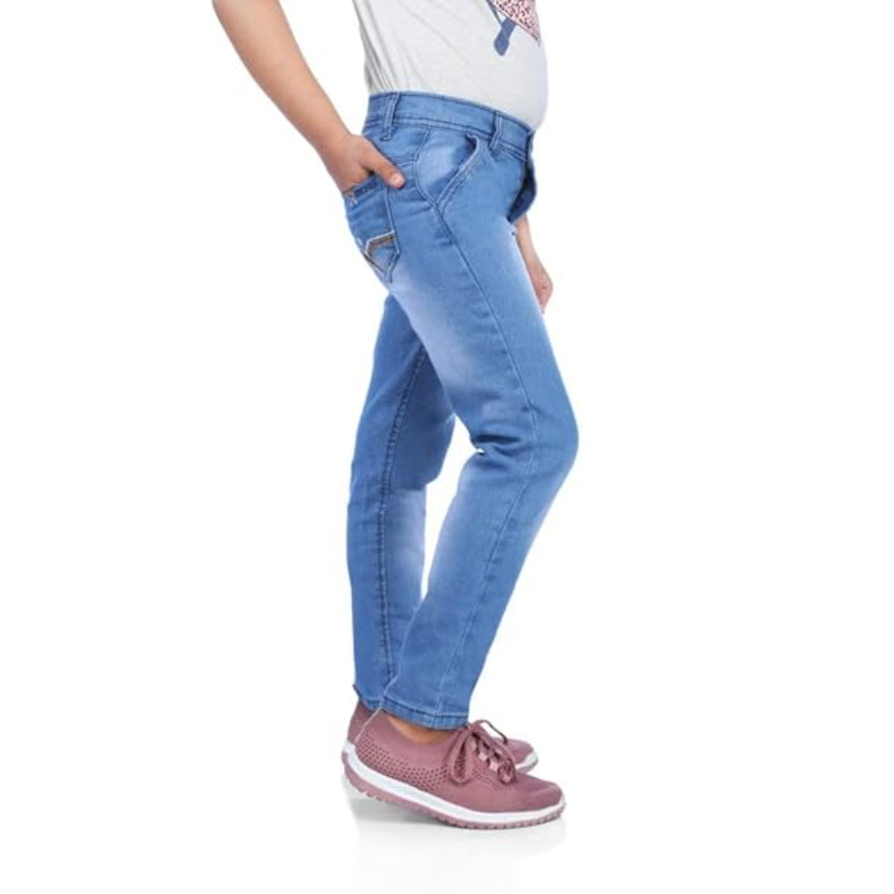 Girls Slim Fit Denim Light Blue Jeans