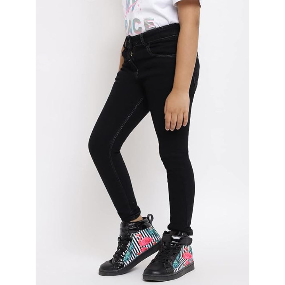 Girls Slim Fit Black Jeans