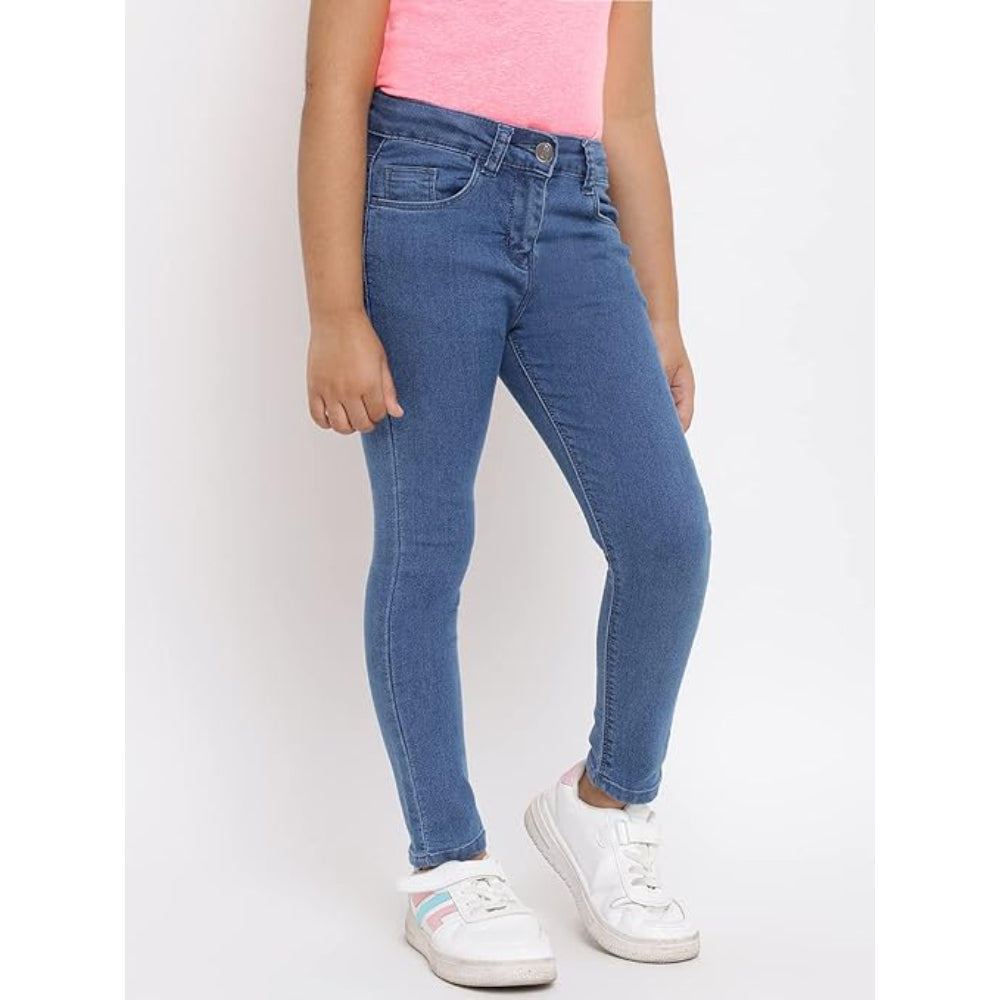 Girls Slim Fit Blue Jeans