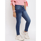 Girls Slim Fit Dark Blue Jeans