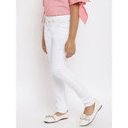Girls Slim Fit White Jeans