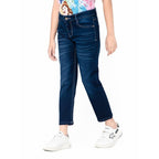 Girls Stretchable Denim Dark Navy Pant