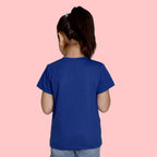Girls Cotton Round Neck Royal Blue T-shirt