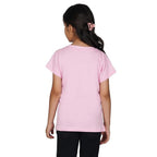 Girls Round Neck Pink T-shirt