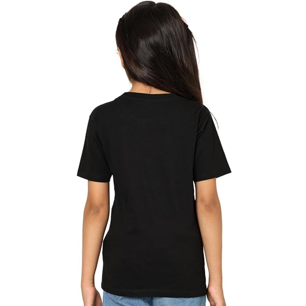 Unisex Kids Black T-Shirt for Girls