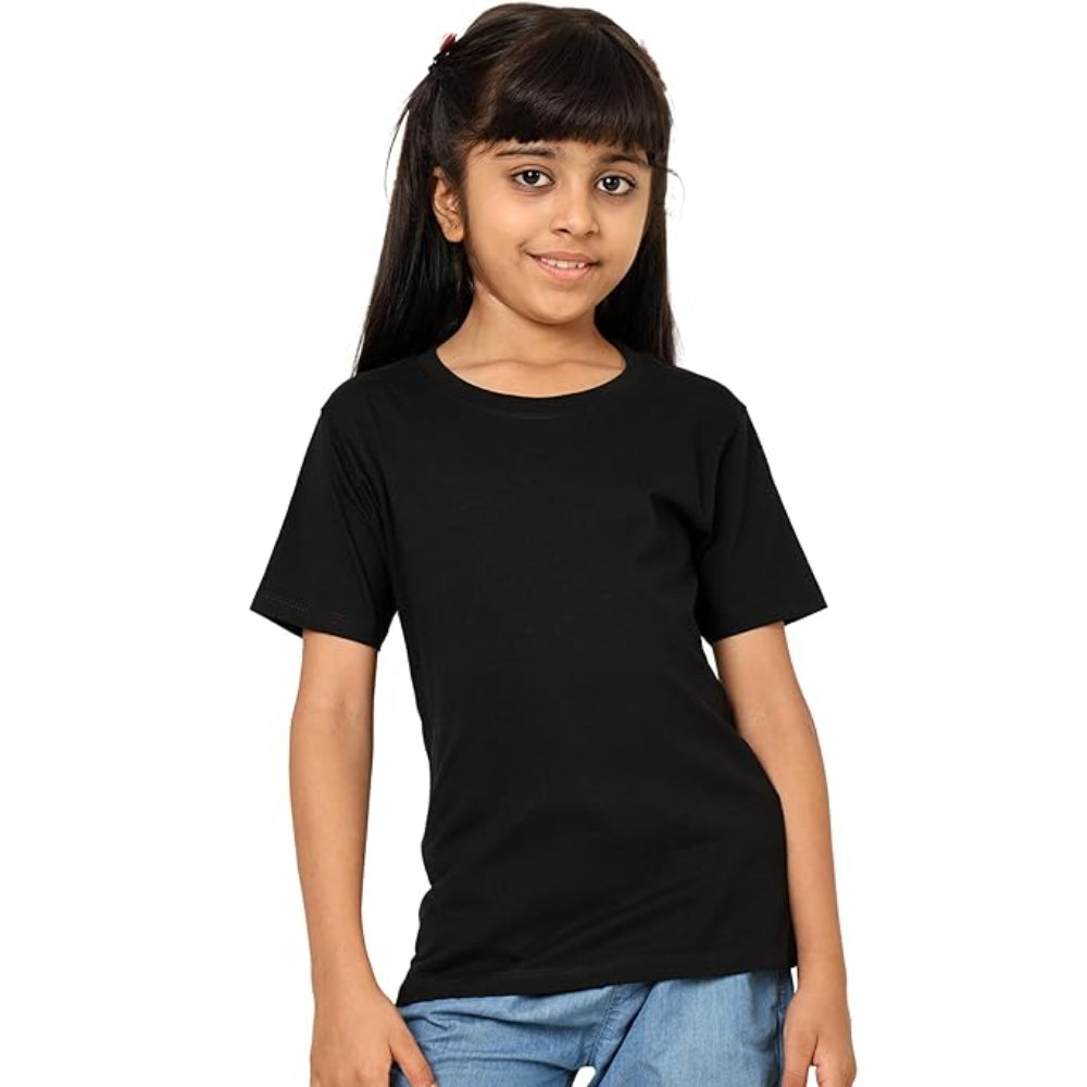 Unisex Kids Black T-Shirt for Girls
