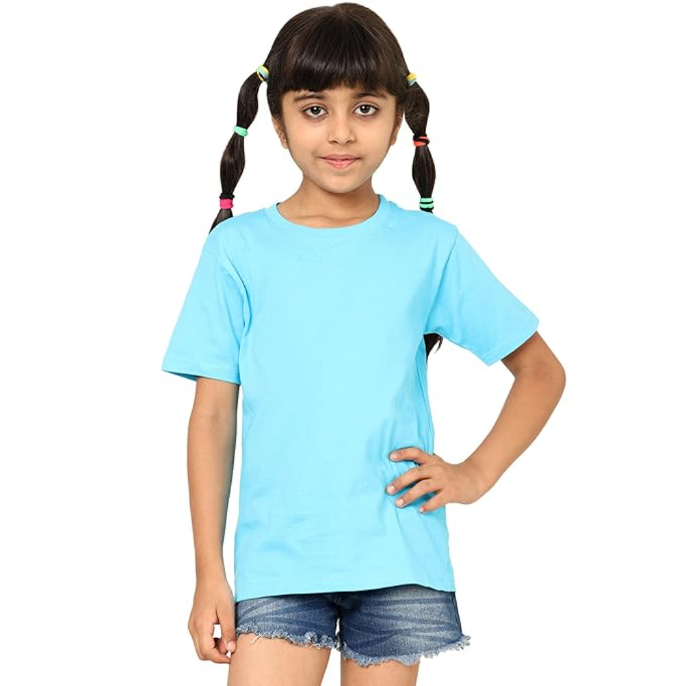 Unisex Kids Sky Blue T-Shirt for Girls