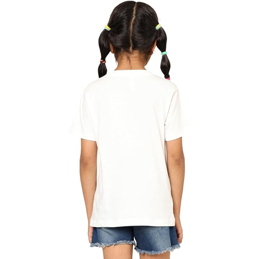 Unisex Kids White T-Shirt for Girls