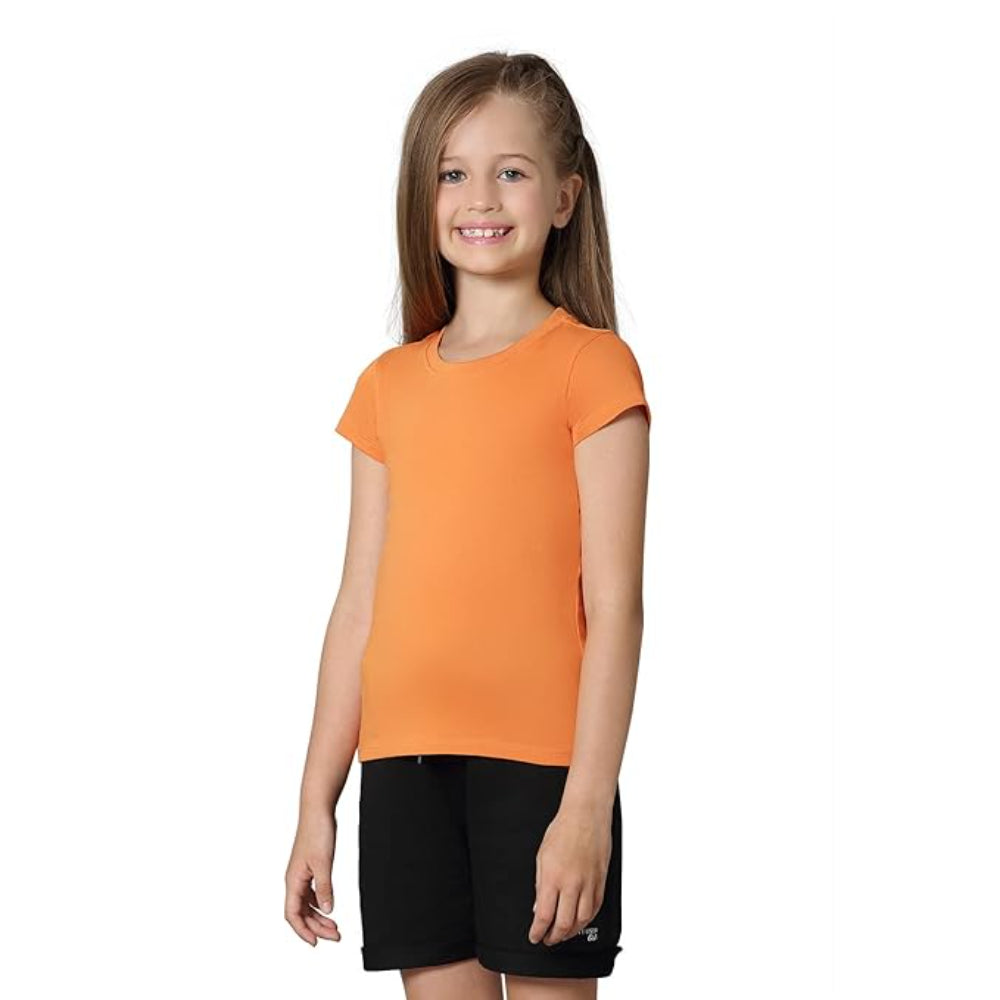 Girl's Relaxed Fit Orange T-Shirt