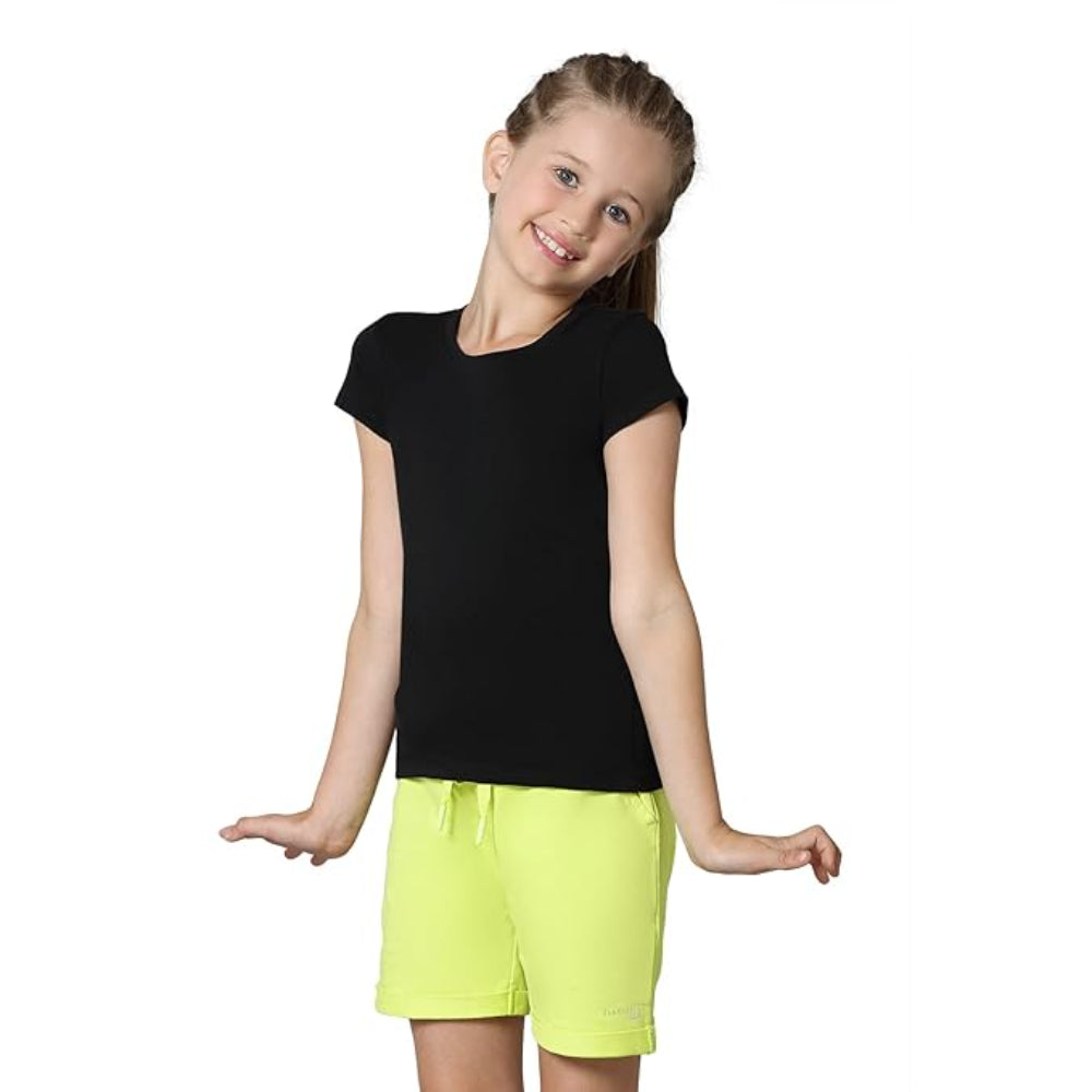 Girl's Relaxed Fit Black T-Shirt