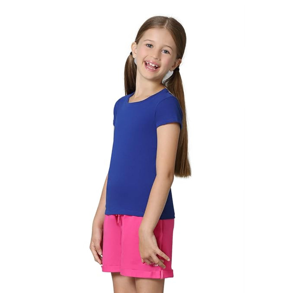 Girl's Relaxed Fit Dark Blue T-Shirt