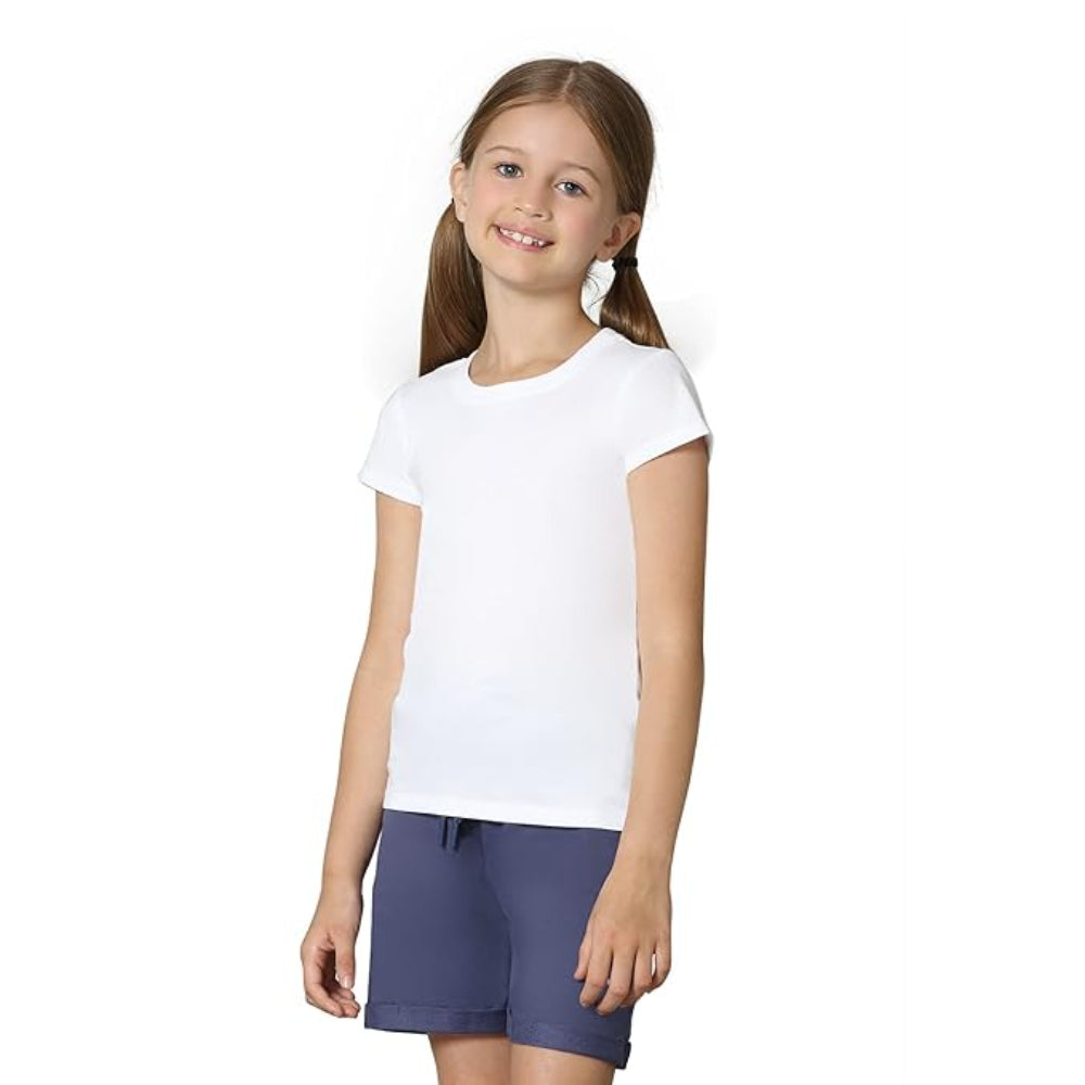 Girl's Relaxed Fit White T-Shirt