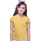 Girls Regular Fit Mustard T-Shirt