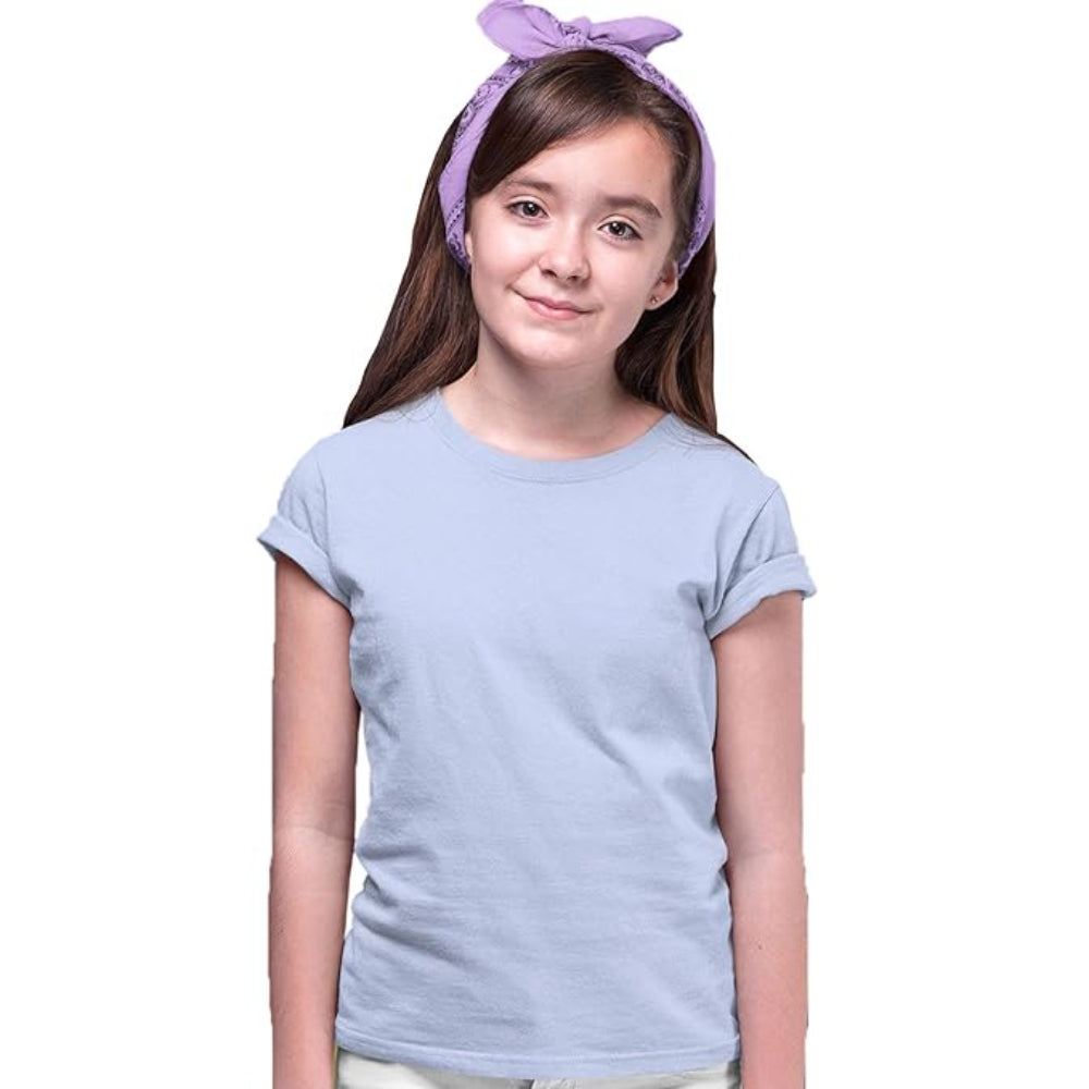 Girls Regular Fit Blue T-Shirt
