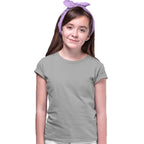 Girls Regular Fit Light Grey T-Shirt
