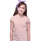 Girls Regular Fit Peach T-Shirt