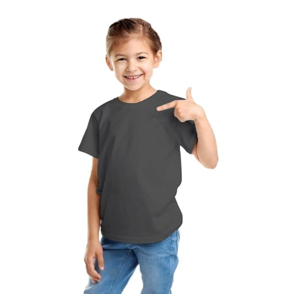 Girls Short Sleeve Charcoal T-Shirt