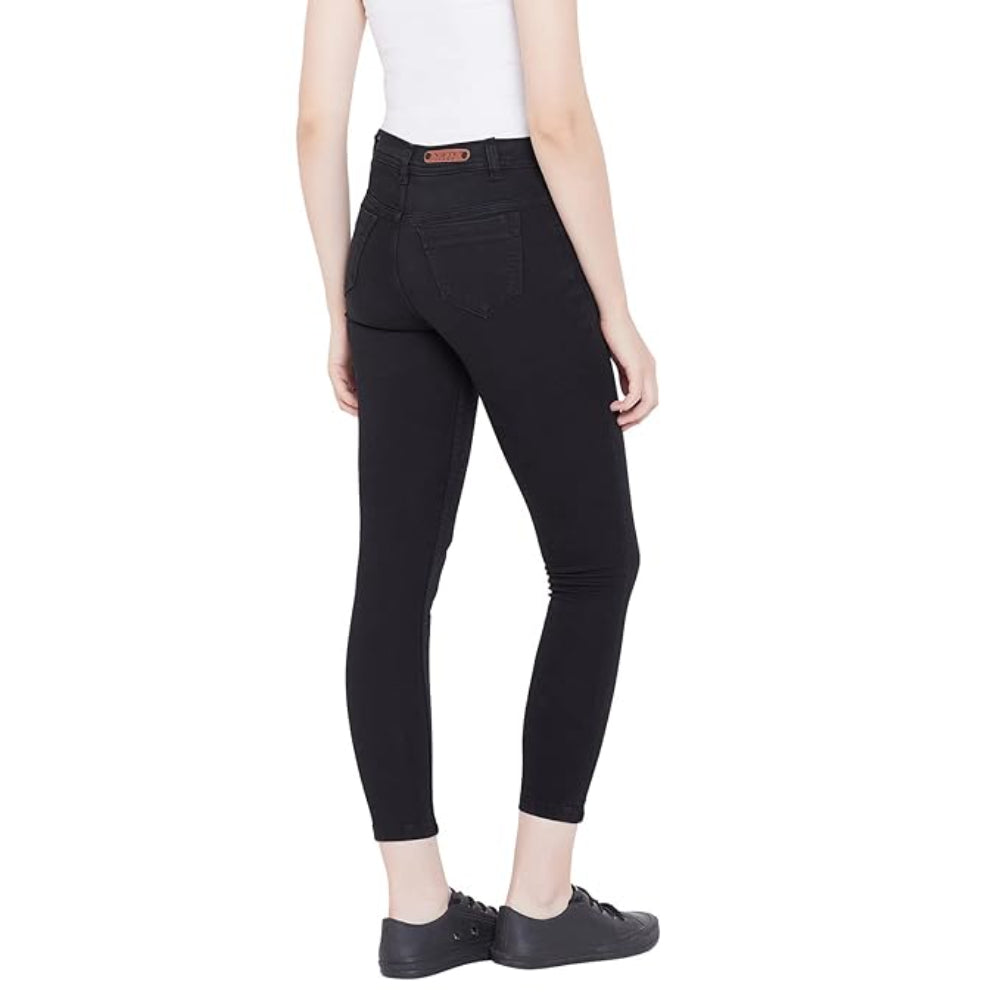 Black Women's Slim Fit Cotton Jeans