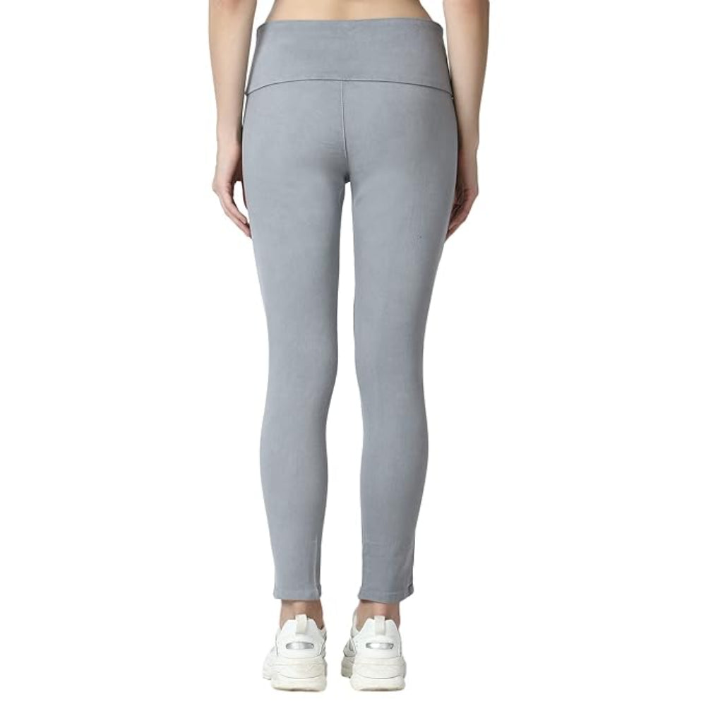 Grey Skinny Fit High Waist Ankle Length Jeggings