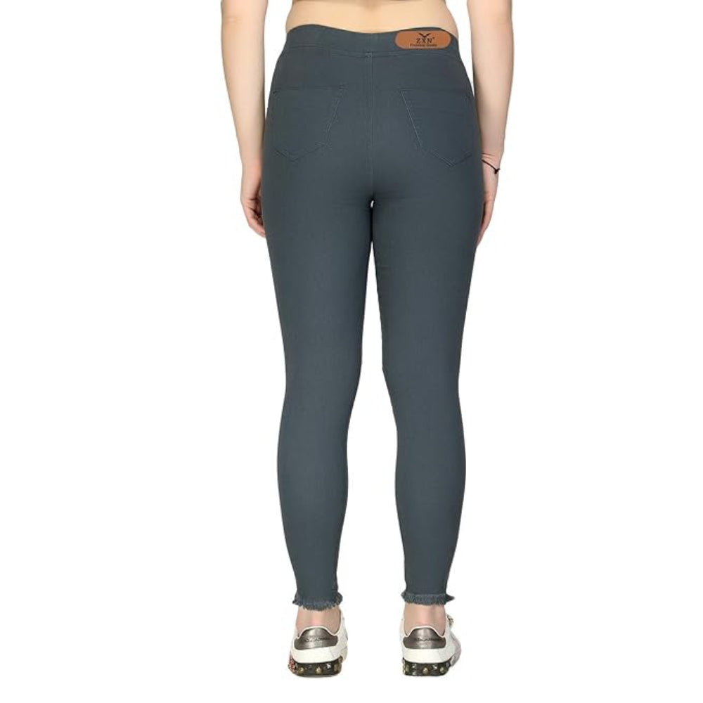 Clothing Women's Grey Regular Fit Jeans