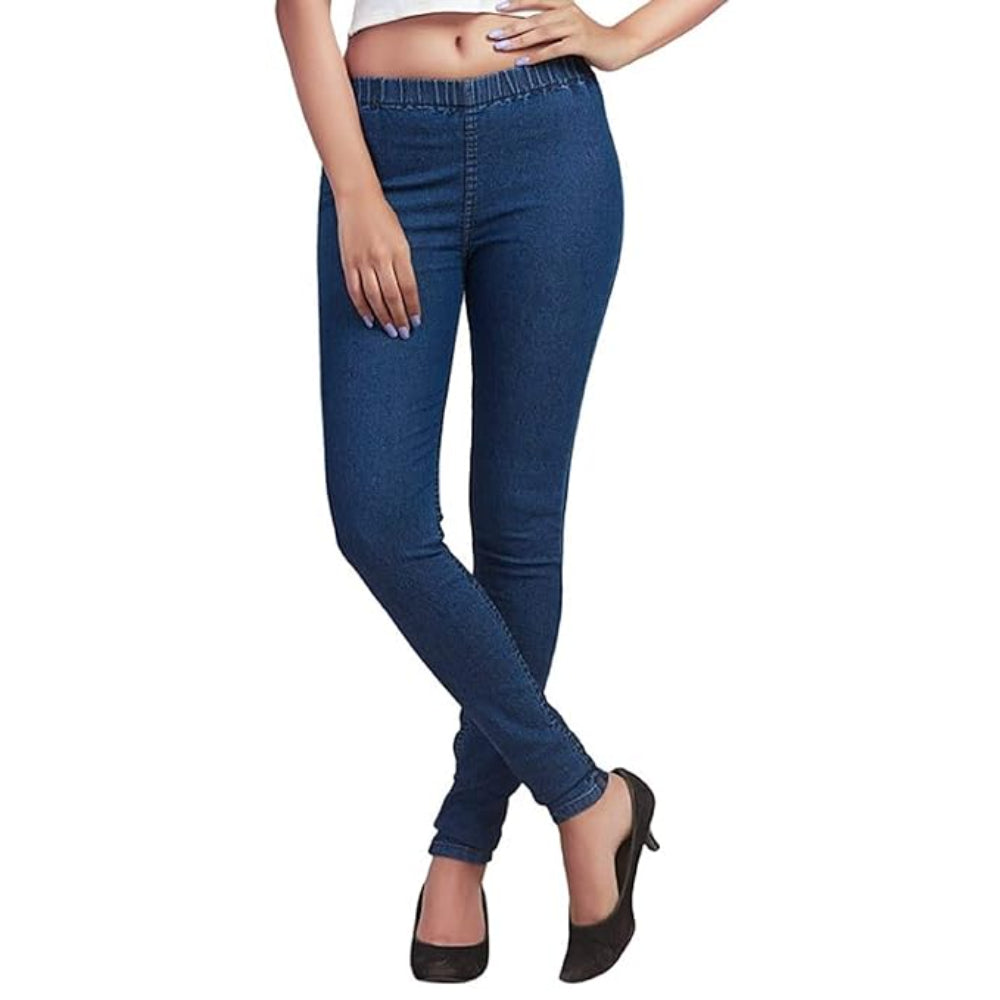 Blue Womens Slim Fit Denim Lycra Stretchable Jeggings
