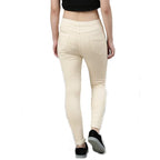 Beige Womens Slim Fit Denim Lycra Stretchable Jeggings