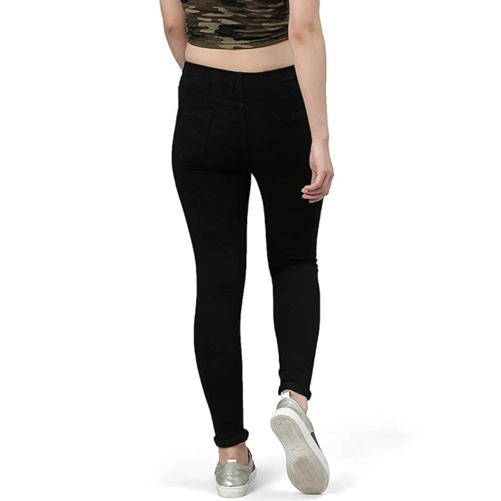 Black Womens Slim Fit Denim Lycra Stretchable Jeggings