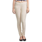Classy Womens Beige Slim Fit Denim Stretchable Jeggings
